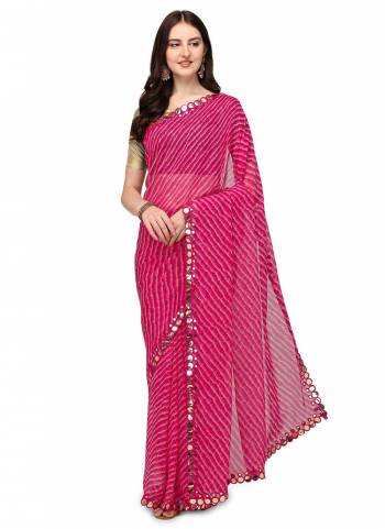 For A Casual Wear,Grab These Saree in Fine Colored Pair With Golden Colored Blouse.These Saree is Fabricated On Chiffon Pair With Jari Brocade Blouse.Its Beautified With Leriya Printed And Mirror Embroidery Border Work.