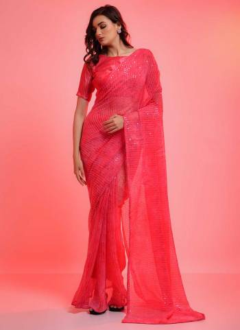 Grab These Fine Colored Saree Pair With Blouse.These Saree is Fabricated On Chiffon Pair With Banglori Satin Silk Blouse.Its Beautified With Prijam Printed And Sequance Embroidery Work.