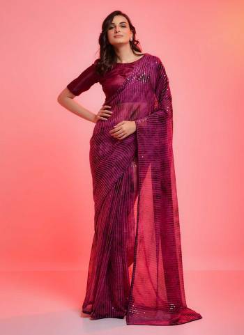 Grab These Fine Colored Saree Pair With Blouse.These Saree is Fabricated On Chiffon Pair With Banglori Satin Silk Blouse.Its Beautified With Prijam Printed And Sequance Embroidery Work.