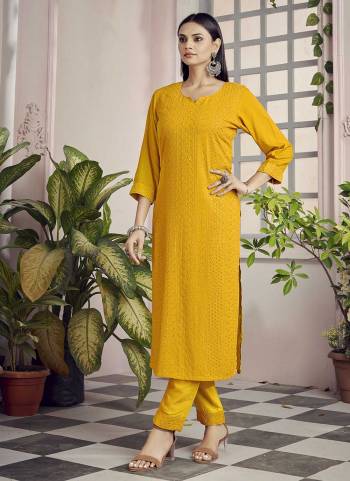 Grab These Readymade Pair in Beautiful Colored.These Kurti And Bottom Are Fabricated On Rayon.Its Beautified With Schiffli And Sequance Embroidery Work.