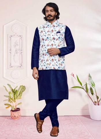 For A Festive Wear,Grab These Readymade Mens Wear Pair Come With Fine Colored.These Kurta And Bottom Are Fabricated On Art Silk Pair With Jute Silk Jacket.Its Beautified With Designer Printed Work.