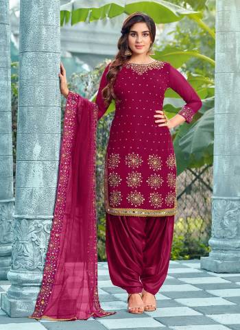 Grab These Beautiful Colored Patiala Suit Pair With Bottom And Dupatta.These Top is Fabricated On Faux Georgette Pair With Santoon Bottom And Nazneen Dupatta.Its Beautified With Designer Work. 