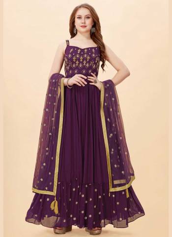 For A Designer Look,Grab These Beautiful Colored Gown Pair With Dupatta.These Gown is Fabricated On Art Silk Pair With Net Dupatta.Its Beautified With Designer Heavy Hand Embroidery Work.