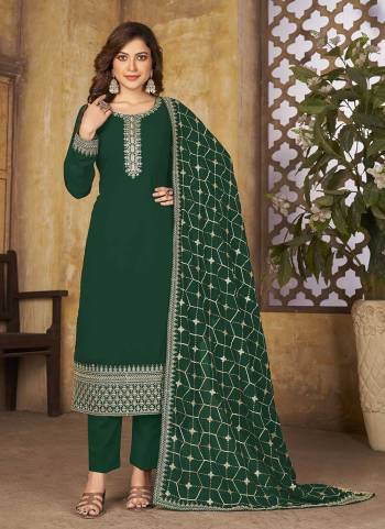 Grab These Beautiful Colored Suit PairWith Bottom And Dupatta.These Top And Dupatta Are Fabricated On Faux Georgette Pair With Santoon Bottom.Its Beautified With Heavy Thread Embroidery Work.