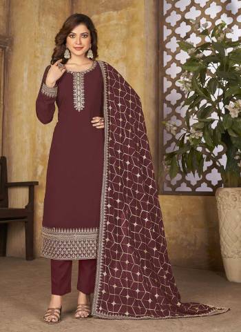 Grab These Beautiful Colored Suit PairWith Bottom And Dupatta.These Top And Dupatta Are Fabricated On Faux Georgette Pair With Santoon Bottom.Its Beautified With Heavy Thread Embroidery Work.