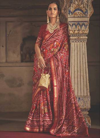 Grab These Saree in All Over Beautiful Colored.These Saree And Blouse Are Fabricated On Patola Silk.Its Beautified With  Woven Jari Designer,Patola Printed And Diamond Work.