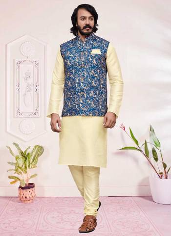 For A Festive Wear,Grab These Readymade Pair in Fine Colored.These Kurta And Bottom Are Fabricated on Art Silk Pair With Jute Silk Jacket.Its Beautified With Designer Printed Work.