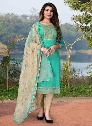 For A Feastive Wear,Grab These Suit in Fine Colored Pair With Bottom And Dupatta.These Top is Fabricated On Modal Chanderi Cotton Pair With Santoon Bottom And Organza Dupatta.Its Beautified With Fancy Embroidery Work.