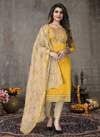 For A Feastive Wear,Grab These Suit in Fine Colored Pair With Bottom And Dupatta.These Top is Fabricated On Modal Chanderi Pair With Santoon Bottom And Fancy Dupatta.Its Beautified With Fancy Embroidery Work.