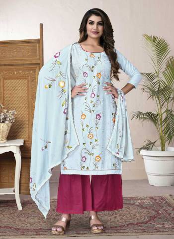 For A Beautiful Look,Grab These Suit in All Over Fine Colored.These Top Is Fabricated On Cambric Cotton Pair With Santoon Bottom And Fancy Dupatta.Its Beautified With Designer Embroidery Work.