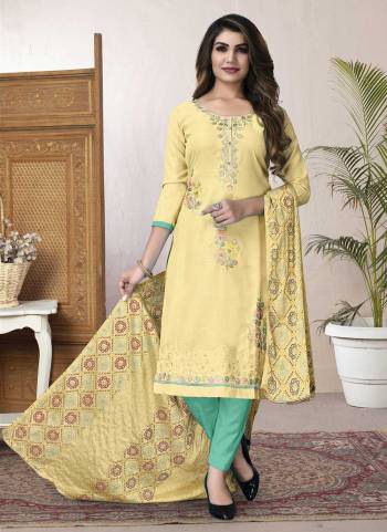 For A Beautiful Look,Grab These Suit in All Over Fine Colored.These Top Is Fabricated On Cotton Pair With Cotton Bottom And Fancy Dupatta.Its Beautified With Designer Embroidery Work.