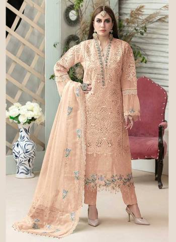 For A Beautiful Look,Grab These Suit in All Over Fine Colored Pair With Bottom And Dupatta.These Top And Dupatta Are Fabricated On Butterfly Net Pair With Santoon Bottom.Its Beautified With Heavy Sequance Embroidery,Moti Work.