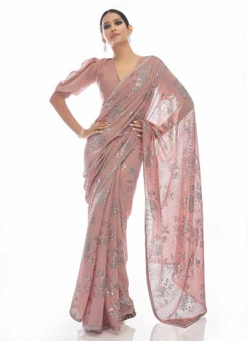 Garb This Designer Stylist Fine Color Saree With Blouse Are Georgette Fabriced. Saree Are Heavy Designer Thread With Sequance Embroidery Work.