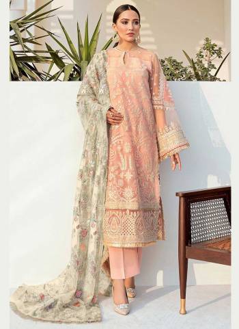 Attrective This Pakistani Salwar Suit Are Fine Color.This Suit Are Top Faux Georgette And Bottom Are Santoon With Dupatta Are Net Fabriced With Heavy Embroidery With Stone Work.