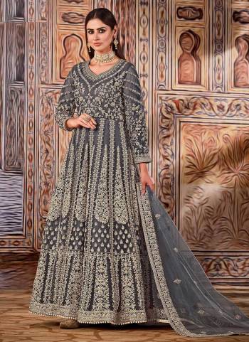 For A Beautiful Look,Grab These Anarkali Suit in All Over Fine Colored Pair With Bottom And Dupatta.These Top And Dupatta Are Fabricated On Butterfly Net Pair With Santoon Bottom.Its Beautified With Heavy Coading,Sequance Embroidery,Hand Work.