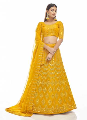 You Will Definitely Earn Lots Of Compliments Wearing This Heavy Designer Lehenga Choli In All Over Color. Its Pretty Blouse, Lehenga and Dupatta Are Fabricated On Fine Beautified with Embroidery Work. Buy This Elegant Peice Now.