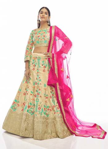 You Will Definitely Earn Lots Of Compliments Wearing This Heavy Designer Lehenga Choli In All Over Color. Its Pretty Blouse, Lehenga and Dupatta Are Fabricated On Fine Beautified with Embroidery Work. Buy This Elegant Peice Now.