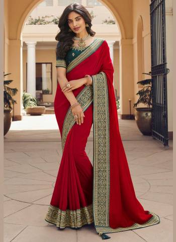 Grab These Beautiful Colored Saree Pair With Blouse.These Saree Is Fabricated On Vichitra Silk Pair With Phantom Silk Blouse.Its Beautified With Jari Embroidery Work.