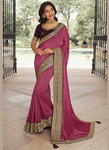 Grab These Beautiful Colored Saree Pair With Blouse.These Saree Is Fabricated On Vichitra Silk Pair With Phantom Silk Blouse.Its Beautified With Jari Embroidery Work.