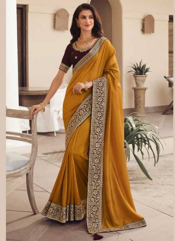 Grab These Beautiful Colored Saree Pair With Blouse.These Saree Is Fabricated On Vichitra Silk Pair With Phantom Silk Blouse.Its Beautified With Jari Embroidery Work.