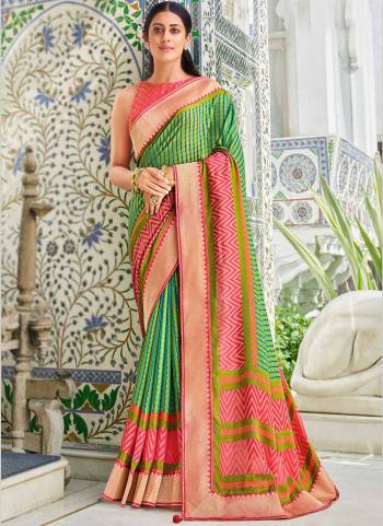 Grab These Beautiful Colored Saree Pair With Blouse.These Saree And Blouse Are Fabricated On Brosso Patola.Its Beautified With Wevon Border,Patola Printed Work.