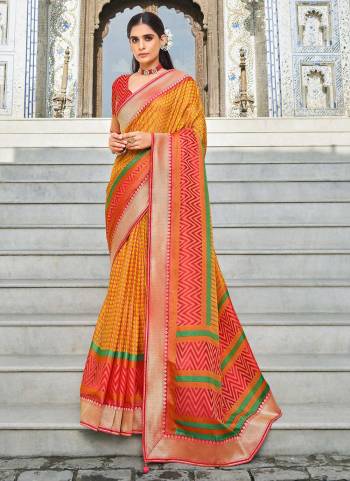 Grab These Beautiful Colored Saree Pair With Blouse.These Saree And Blouse Are Fabricated On Brosso Patola.Its Beautified With Wevon Border,Patola Printed Work.