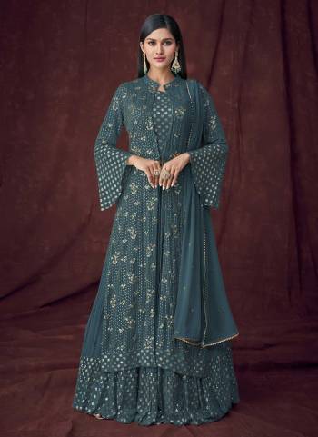 For A Designer Look,Grab These Suit in All Over Fine Colored Pair With Bottom And Dupatta.These Top And Bottom Are Fabricated On Georgette Pair With Chiffon Dupatta.Its Beautified With  Designer Sequance,Multy Embroidery Work.