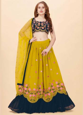 For A Designer Look,Grab These Fine Colored Lehenga Choli Pair With Designer Blouse And Dupatta.Its Come With Heavy Designer Work.Buy Now