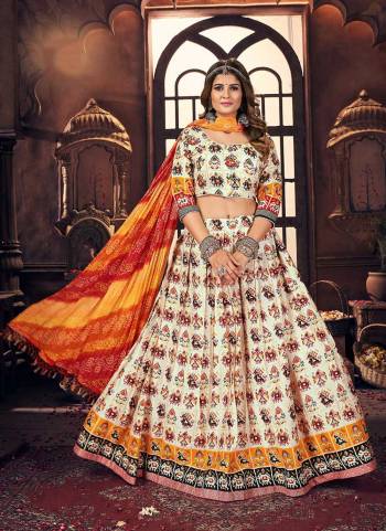 Grab These Traditional Wear Lehenga Choli in All Over Fine Colored Pair With Fancy Blouse And Dupatta.These Lehenga And Blouse Are Fabricated On Cotton Satin Pair With Cotton Satin Dupatta.its Beautified With Designer Printed Work.