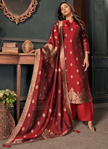 For A Different Look,Grab These Plazzo Suit in All Over Fine Colored Pair With Bottom And Dupatta.These Top And Bottom Are Fabricated On Viscose Silk Pair With Viscose Silk Dupatta.its Beautified With Heavy Wevon Designer Work.