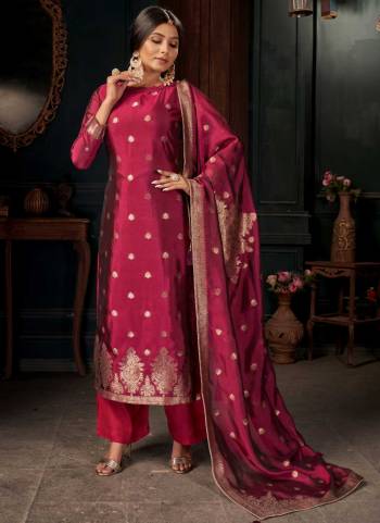 For A Different Look,Grab These Plazzo Suit in All Over Fine Colored Pair With Bottom And Dupatta.These Top And Bottom Are Fabricated On Viscose Silk Pair With Viscose Silk Dupatta.its Beautified With Heavy Wevon Designer Work.