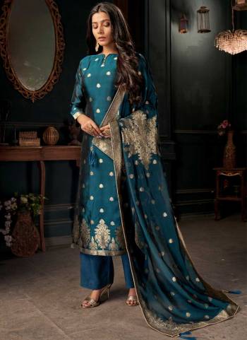 For A Different Look,Grab These Plazzo Suit in All Over Fine Colored Pair With Bottom And Dupatta.These Top And Bottom Are Fabricated On Viscose Silk Pair With Viscose Silk Dupatta.its Beautified With Heavy Wevon Designer Work.