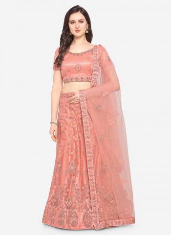 Grab These Fine Colored Semi Stiched Lehenga Choli Pair With Designer Blouse And Dupatta.These Lehenga And Blouse Are Fabricated On Net Pair With Net Dupatta.Its Beautified With Heavy Designer Embroidery Work.