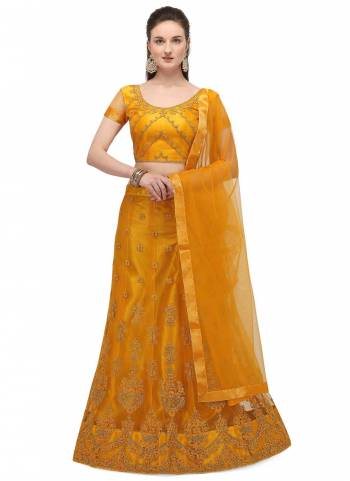 Grab These Fine Colored Semi Stiched Lehenga Choli Pair With Designer Blouse And Dupatta.These Lehenga And Blouse Are Fabricated On Net Pair With Net Dupatta.Its Beautified With Heavy Designer Embroidery Work.