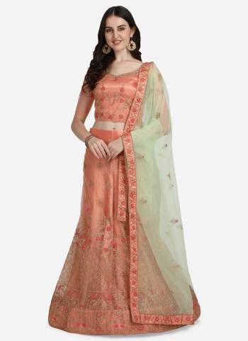 Grab These Fine Colored Semi Stiched Lehenga Choli Pair With Designer Blouse And Dupatta.These Lehenga And Blouse Are Fabricated On Net Pair With Net Dupatta.Its Beautified With Heavy Designer Embroidery Work.