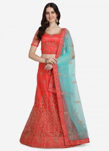 Grab These Fine Colored Semi Stiched Lehenga Choli Pair With Designer Blouse And Dupatta.These Lehenga And Blouse Are Fabricated On Net Pair With Net Dupatta.Its Beautified With Heavy Designer Embroidery Work.