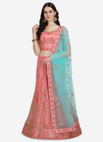 Grab These Fine Colored Semi Stiched Lehenga Choli Pair With Designer Blouse And Dupatta.These Lehenga And Blouse Are Fabricated On Net Pair With Net Dupatta.Its Beautified With Heavy Designer Embroidery Work.