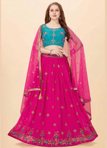 Grab These lehenga Choli in Fine Colored Pair With Blouse And Dupatta.These Blouse is Fabricated On Banglori Satin Pair With Georgette Lehenga And Net Dupatta.Its Beautified With Designer Embroidery,Hand Work.