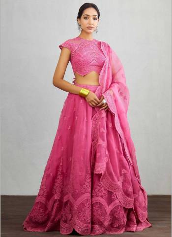 For A Designer Look,Grab These Lehenga Choli in Fine Colored Pair With Blouse And Dupatta.These Lehenga And Blouse Are Fabricated On Organza Pair With Organza Dupatta.Its Beautified With Designer Work.