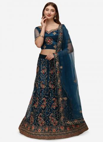 Grab These Fine Colored Semi Stiched Lehenga Choli Pair With Designer Blouse And Dupatta.These Lehenga And Blouse Are Fabricated On Net Pair With Net Dupatta.Its Beautified With Heavy Designer Embroidery Work.