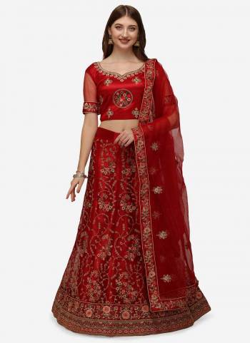 Grab These Fine Colored Semi Stiched Lehenga Choli Pair With Designer Blouse And Dupatta.These Lehenga And Blouse Are Fabricated On Net Pair With Net Dupatta.Its Beautified With Heavy Designer Embroidery Work.