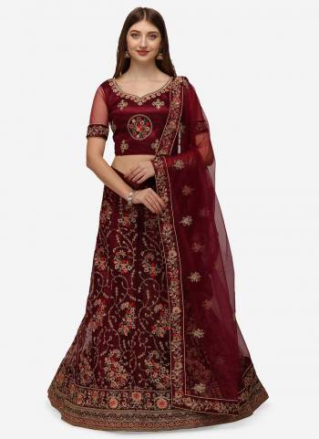 Grab These Fine Colored Semi Stiched Lehenga Choli Pair With Designer Blouse And Dupatta.These Lehenga And Blouse Are Fabricated On Net Pair With Net Dupatta.Its Beautified With Heavy Designer Embroidery Work.