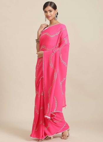 Grab These Saree in All Over Fine Colored Pair Matching Colored Blouse.These Saree is Fabricated On Georgette Pair With Art Silk Blouse.Its Beautified With Designer Work.