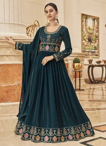 For A Looking Different,Grab These Suit in Fine Colored Pair With Bottom And Dupatta.These Top Is Fabricated On Faux Georgette Pair Santoon Bottom And Chiffon Dupatta.Its Beautified With Designer Work.