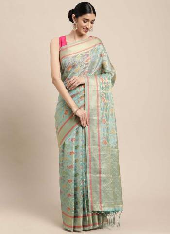 For A Beautiful Look,Grab These Saree in Fine Colored Pair With Blouse.These Saree And Blouse Are Fabricated On Organza.Its Beautified With Heavy Wevon Handloom Designer Work.