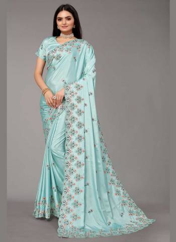 For A Designer Look,Grab These Saree in Fine Colored Pair With Blouse.These Saree And Blouse Are Fabricated On Silk.Its Beautified With Heavy Multy Thread Embroidery Work.