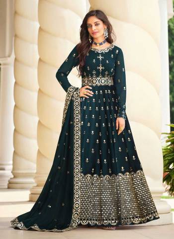 Grab These Suit in Fine Colored Pair With Bottom And Dupatta.These Top Is Fabricated On Georgette Pair With Santoon Bottom And Georgette Dupatta.Its Beautified With Designer 9MM Sequance  Embroidery Work.