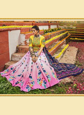 Grab These Traditional Lehenga in Fine Colored Pair With Blouse And Dupatta.These Lehenga Is Fabricated On Muslin Cotton Pair With Silk Blouse And Cotton Dupatta.Its Beautified With Digital Printed,Designer Embroidery Work.