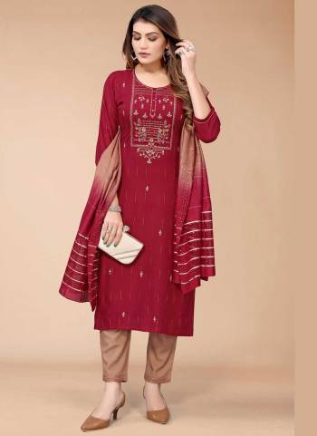 For A Beautiful Look,Grab These Readymade Suit in All Over Fine Colored Pair With Bottom And Dupatta.These Top And Bottom Viscose Rayon Pair With Poly Chiffon Dupatta.Its Beautified With Designer Embroidery Work.