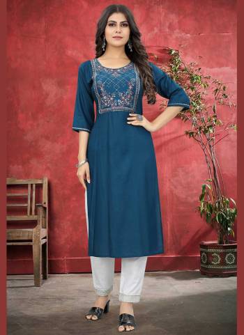 For A Beautiful Look,GrabThese Readymade Pair in All Over Fine Colored Pair With Fancy Bottom.These Top And Bottom Are Fabricated On Rayon Cotton.Its Beautified With Designer Sequance Embroidery Work.Its Available in All Regular Size.